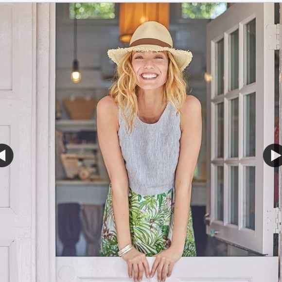 J. Jill Palms and Stripes Sleeveless Sheath Dress - Picture 2 of 13